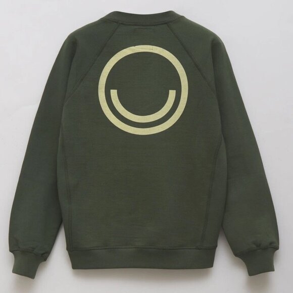 For Days Even Better Sweatshirt Crewneck 100% Organic Cotton Olive Green Size S - Picture 2 of 13